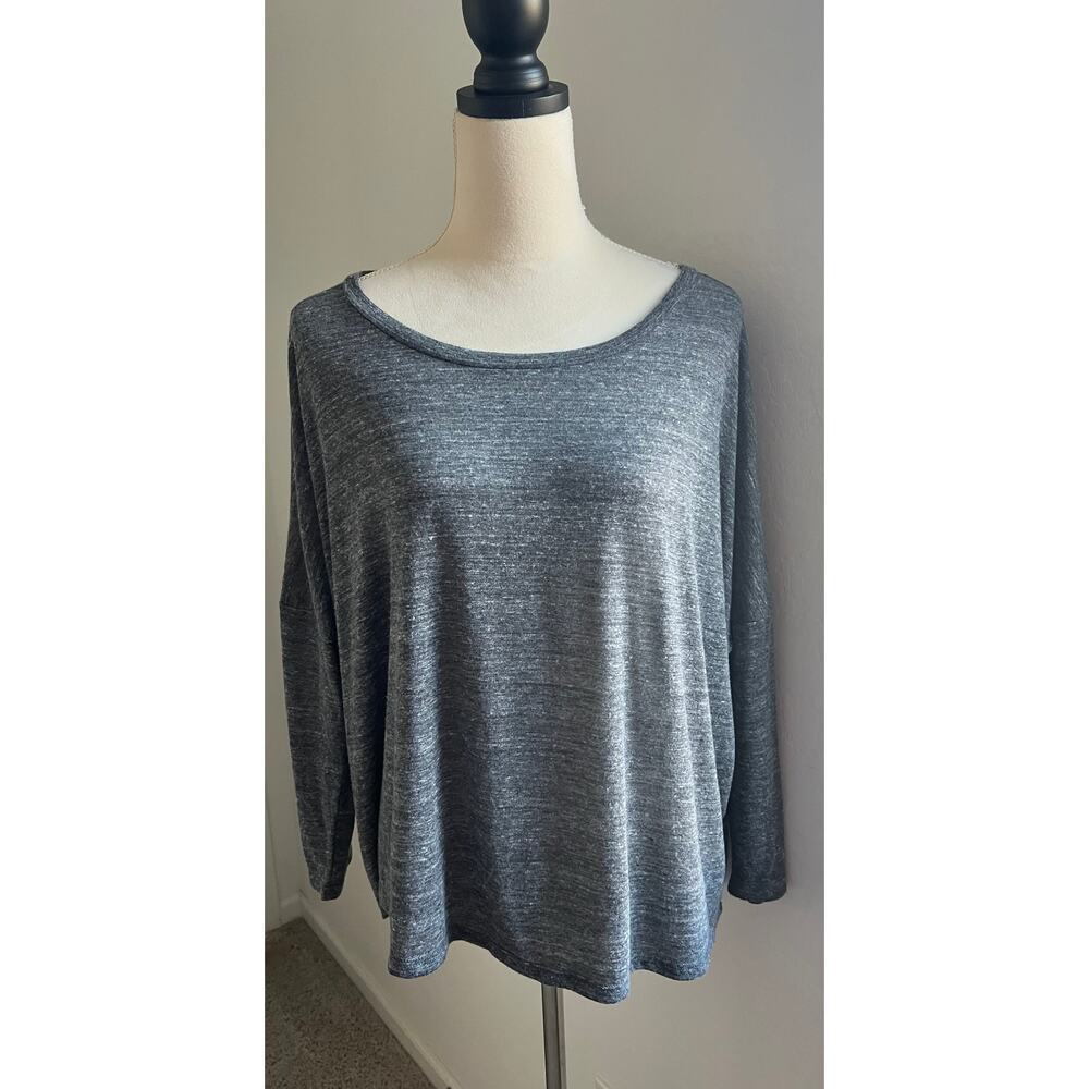 Old Navy Women's Long Sleeve‎ T-Shirt Top Marbled Gray Pullover Shirt Sz Large